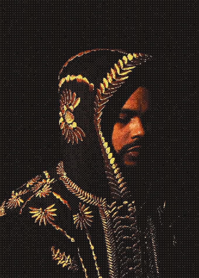The Weeknd Gold Embroidered Portrait