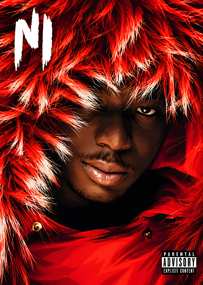 Lil Nas X Red Fur Portrait