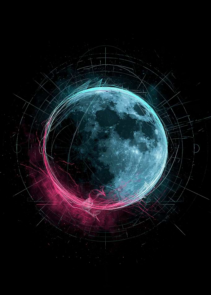Abstract Neon Moon Blueprint