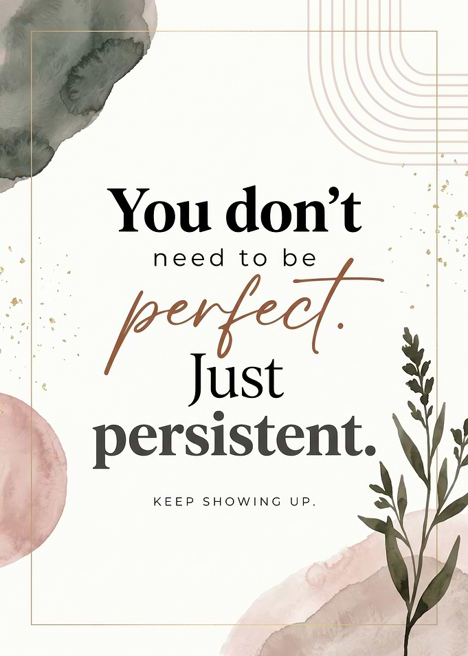 KEEP SHOWING UP Inspirational Quote Wall Art Print