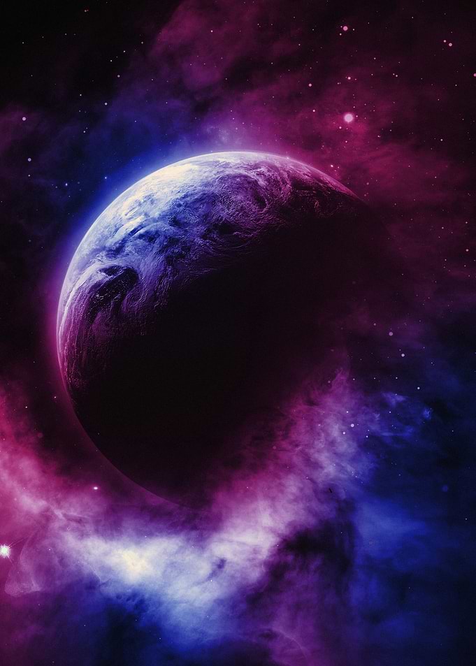 Nebula Planet in Deep Space