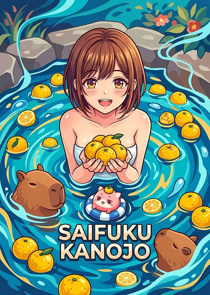 Anime Girl in Yuzu Hot Spring