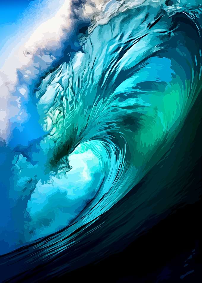 Powerful Crashing Ocean Wave