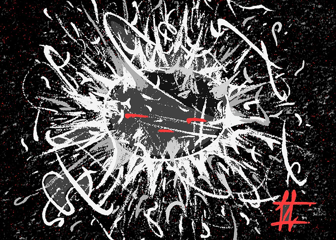 Abstract Grunge Style Sun Illustration