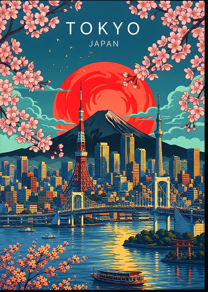 Tokyo Japan Travel Poster Art