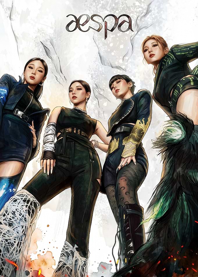 aespa K-pop Group Digital Illustration