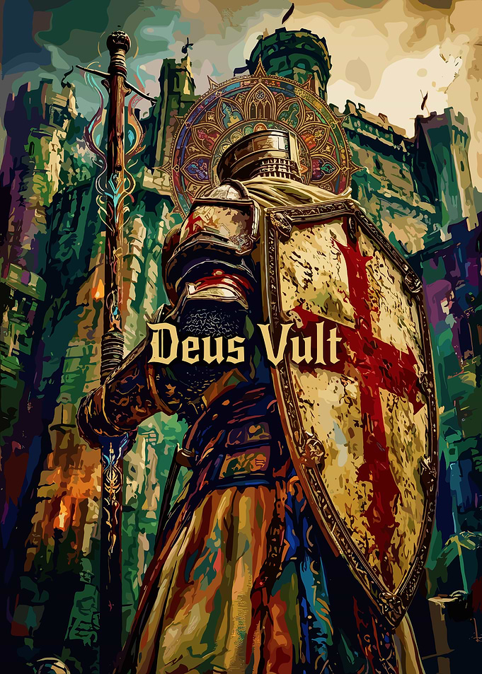 Deus Vult Crusader Knight Poster