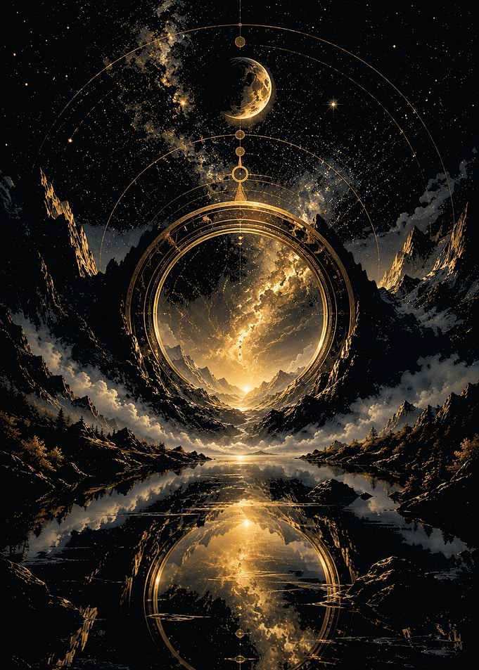 Celestial Portal Over Mountain Lake