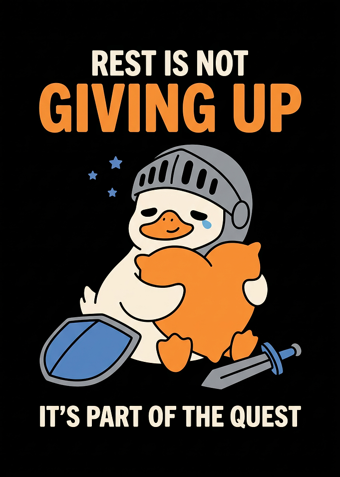 Resting Knight Duck Inspirational Art