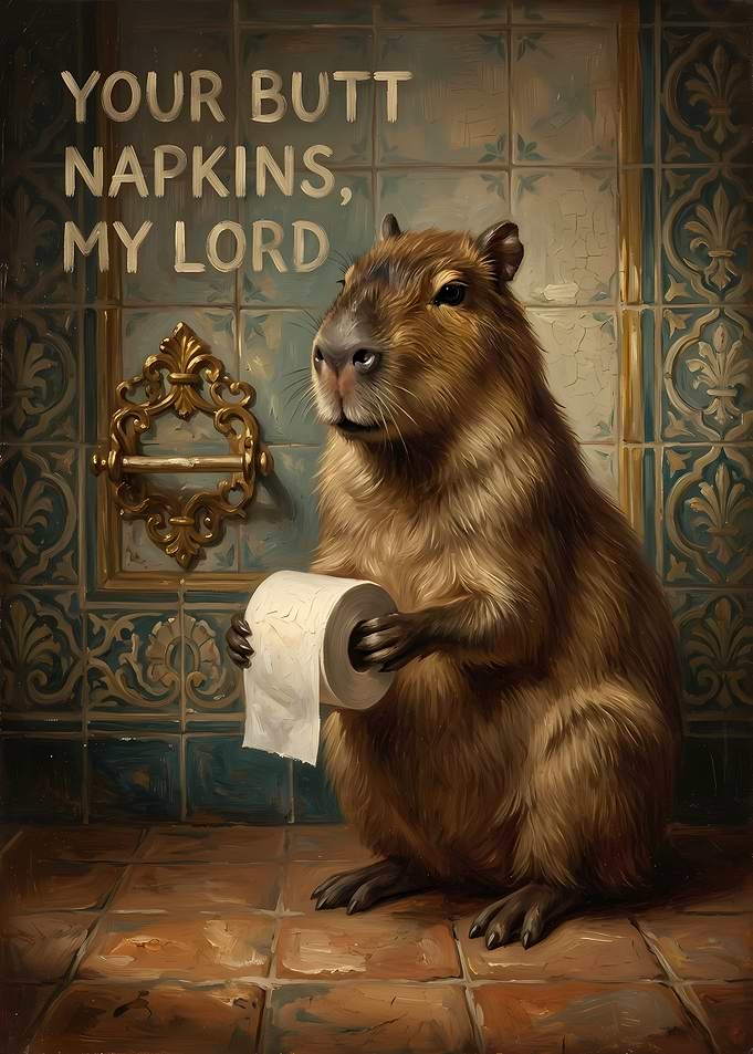 Capybara Offering Toilet Paper