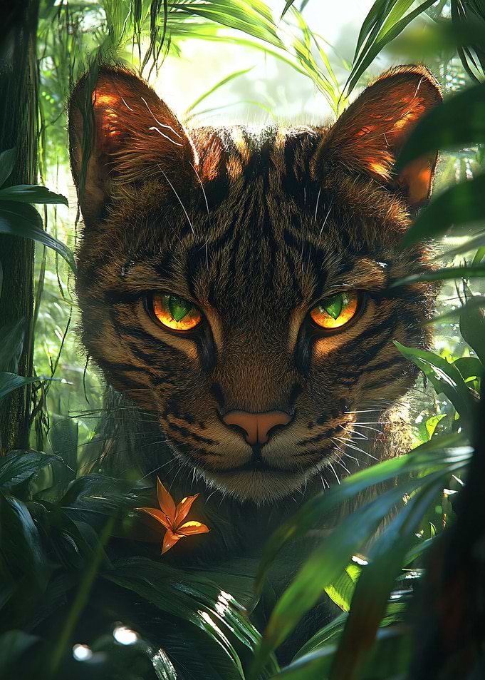 Intense Tiger Cat in Jungle