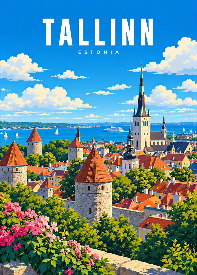 Tallinn Estonia Travel Poster