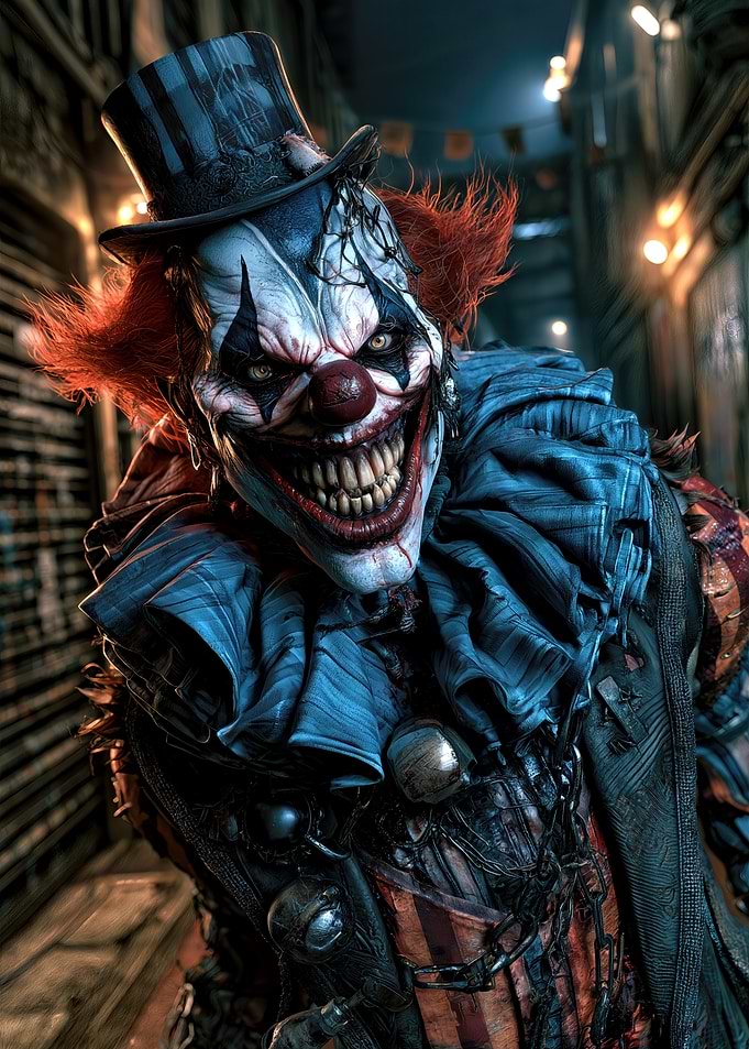Terrifying Sinister Clown Portrait