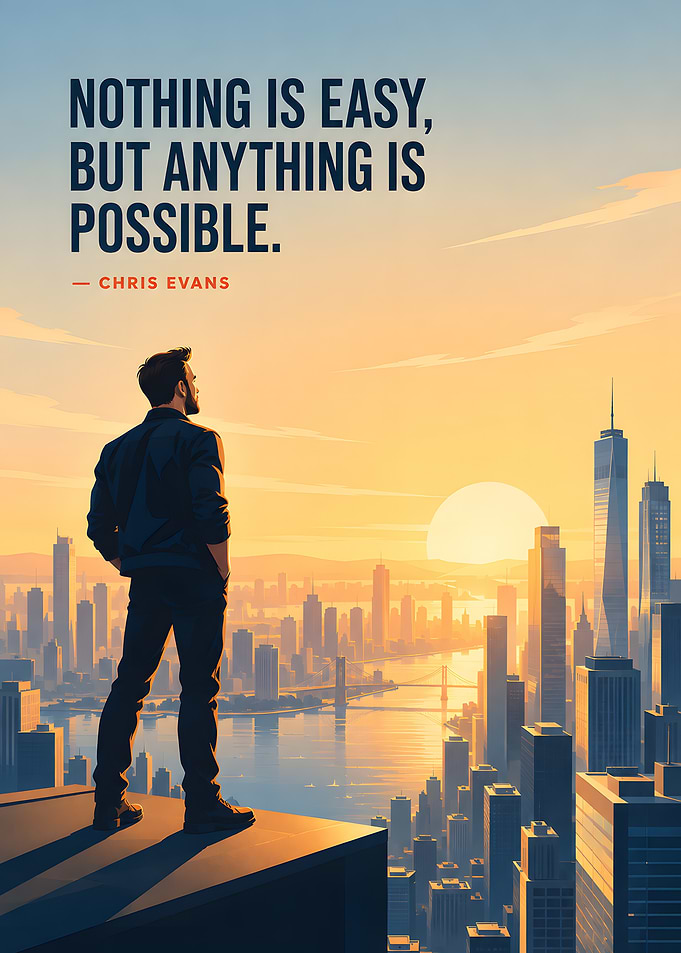 Chris Evans Inspirational Cityscape Poster