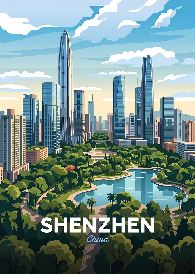 Shenzhen Cityscape Travel Poster
