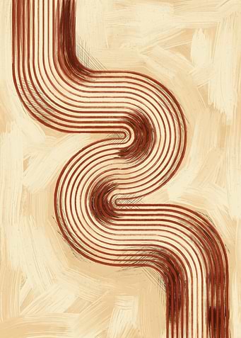 Wavy Lines Boho Abstract Textured Minimalist