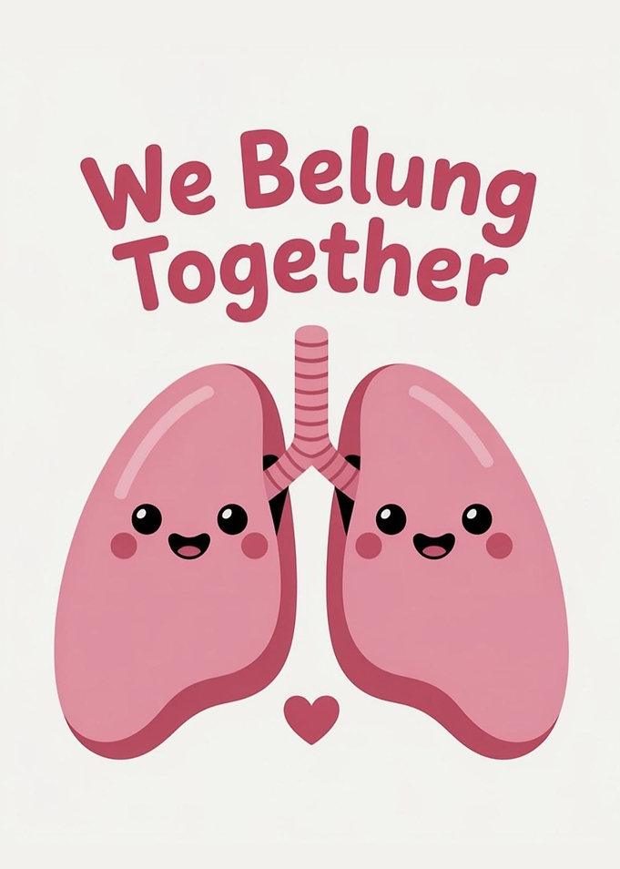 Cute Cartoon Lungs We Belong Together
