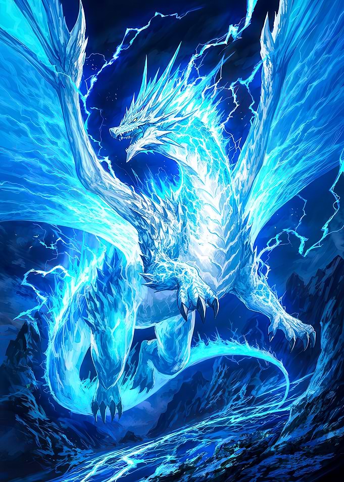 Electric Blue Lightning Dragon