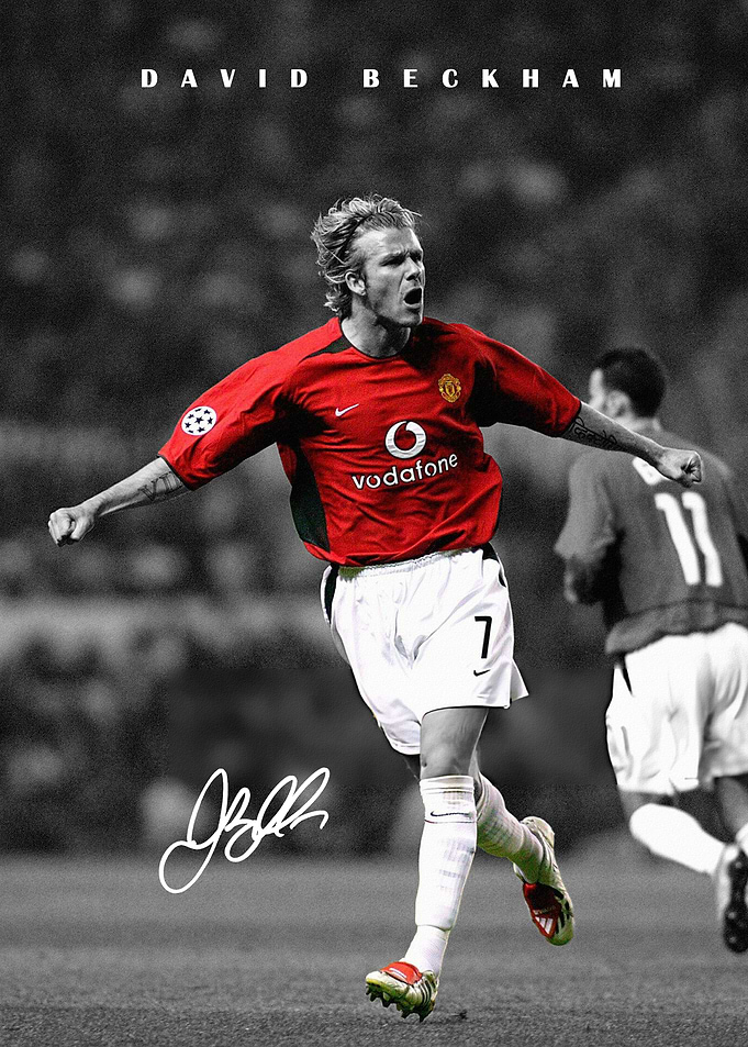 David Beckham Manchester United Poster