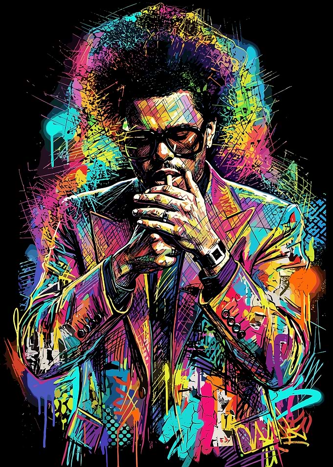 The Weeknd Colorful Graffiti Portrait