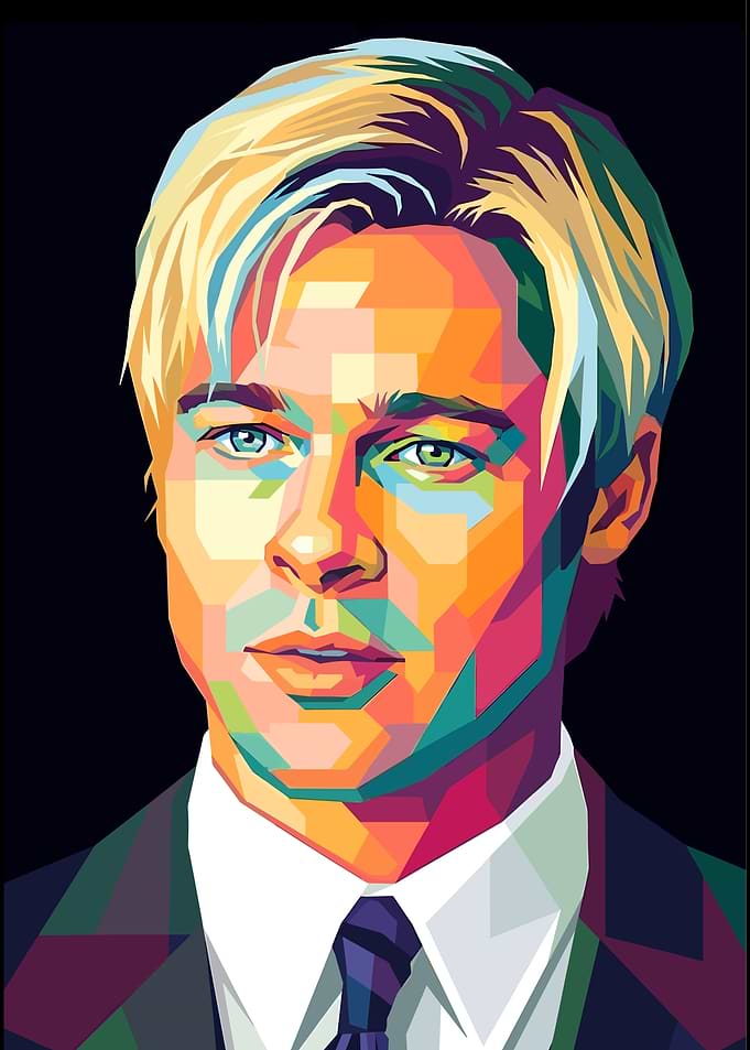 Brad Pitt Pop Art Portrait