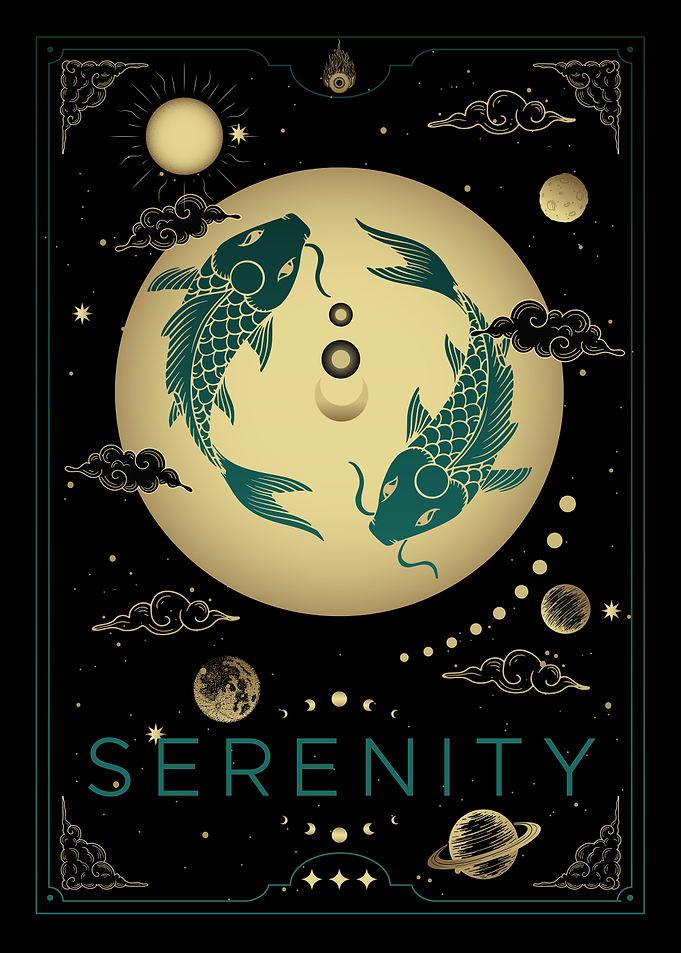 Serenity Koi Fish Celestial Poster