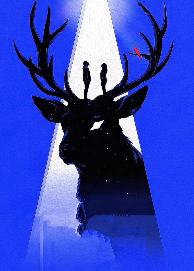 Silhouette of a Cosmic Deer