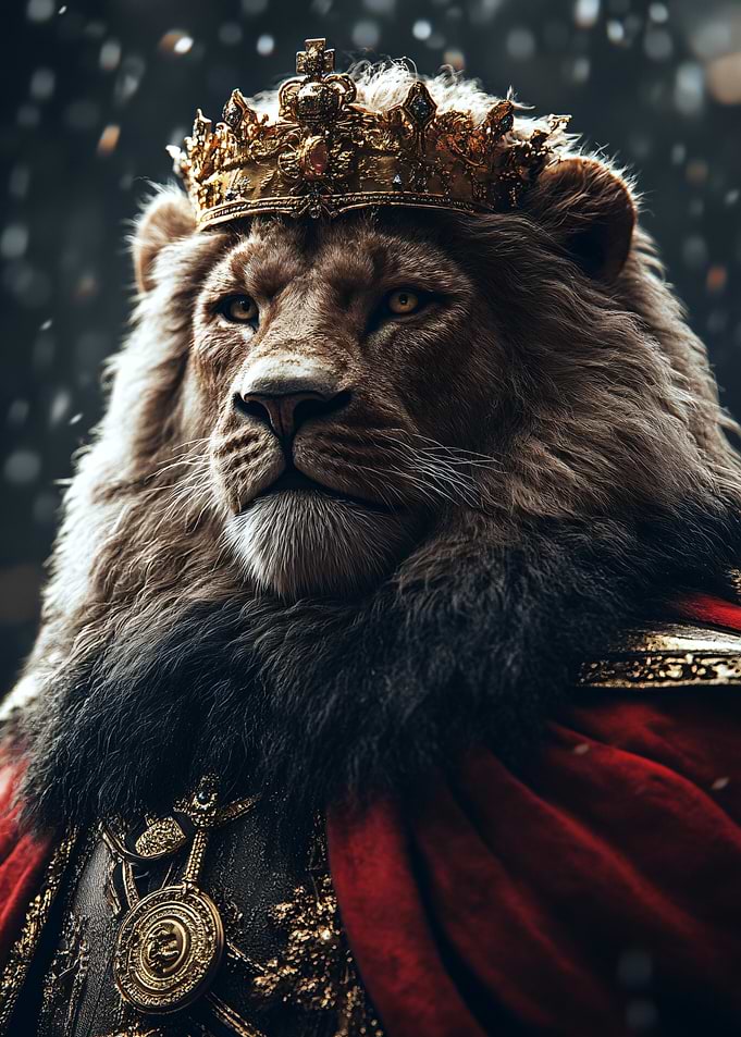 Majestic Lion King in Royal Attire