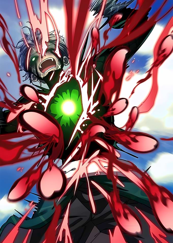 Anime character suffering a magical injury