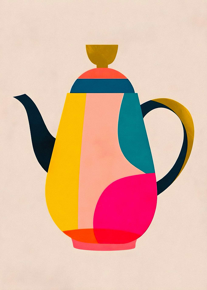 Abstract Colorful Teapot Illustration
