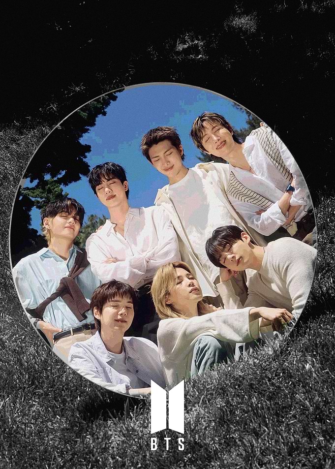 BTS Group Portrait in Circular Frame