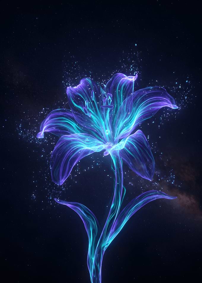 Glowing Ethereal Cosmic Lily