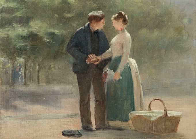 Couple in a Park Painting