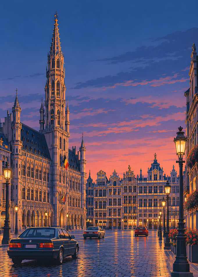 Grand Place Brussels at Sunset