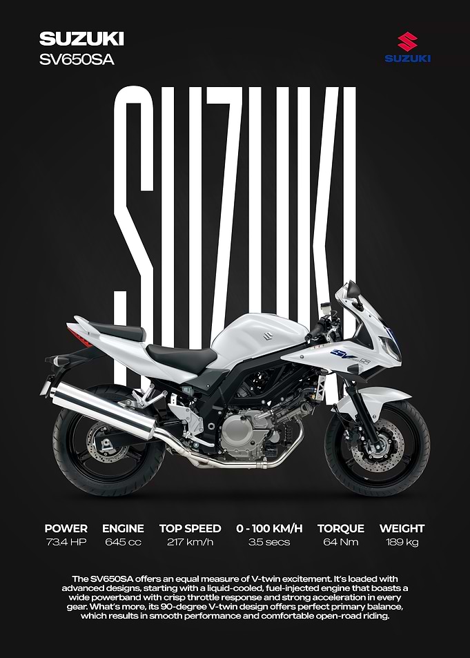 Suzuki SV650SA Motorcycle Promotional Poster