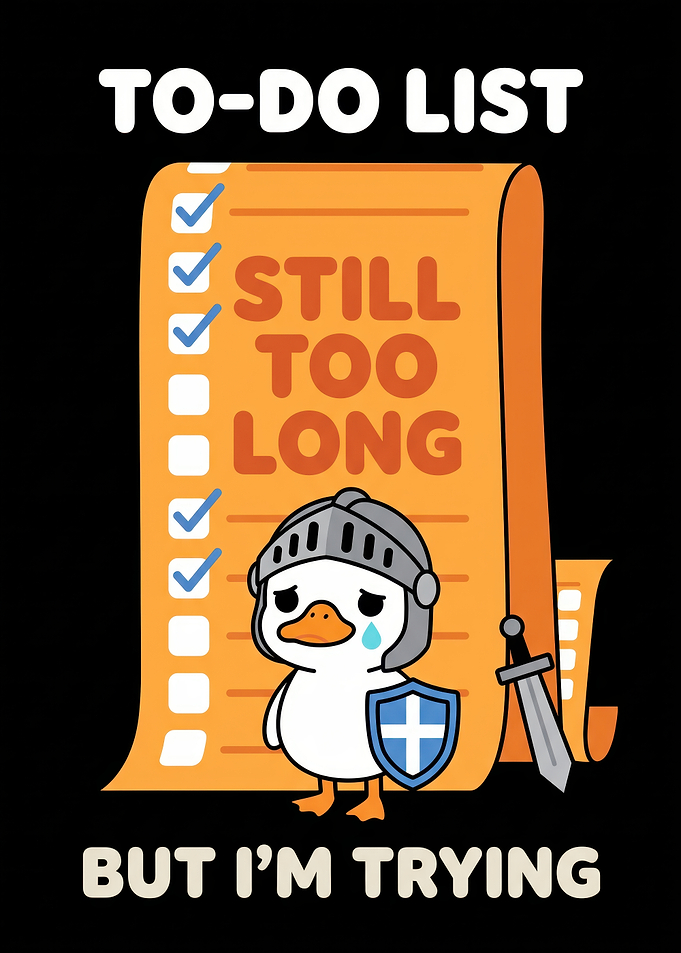 Knight Duck To-Do List Illustration