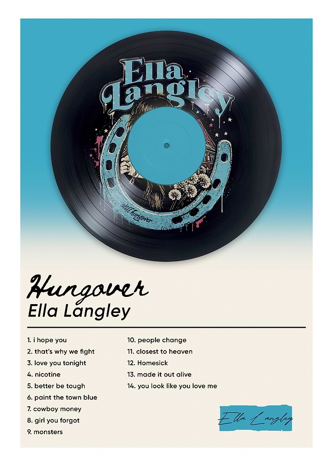 Ella Langley Hungover Vinyl Poster