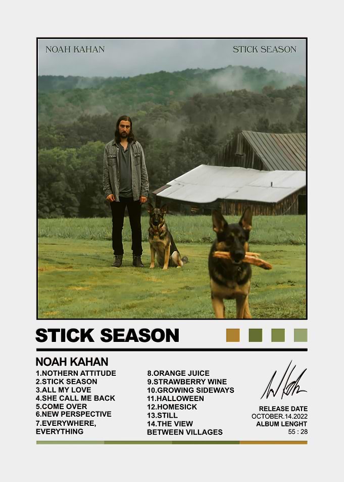 Noah Kahan Stick Season Album Poster