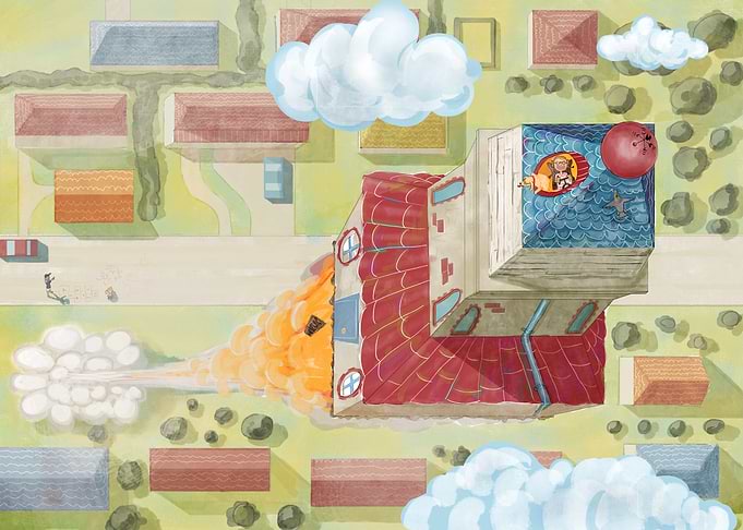 House Launching Like a Rocket