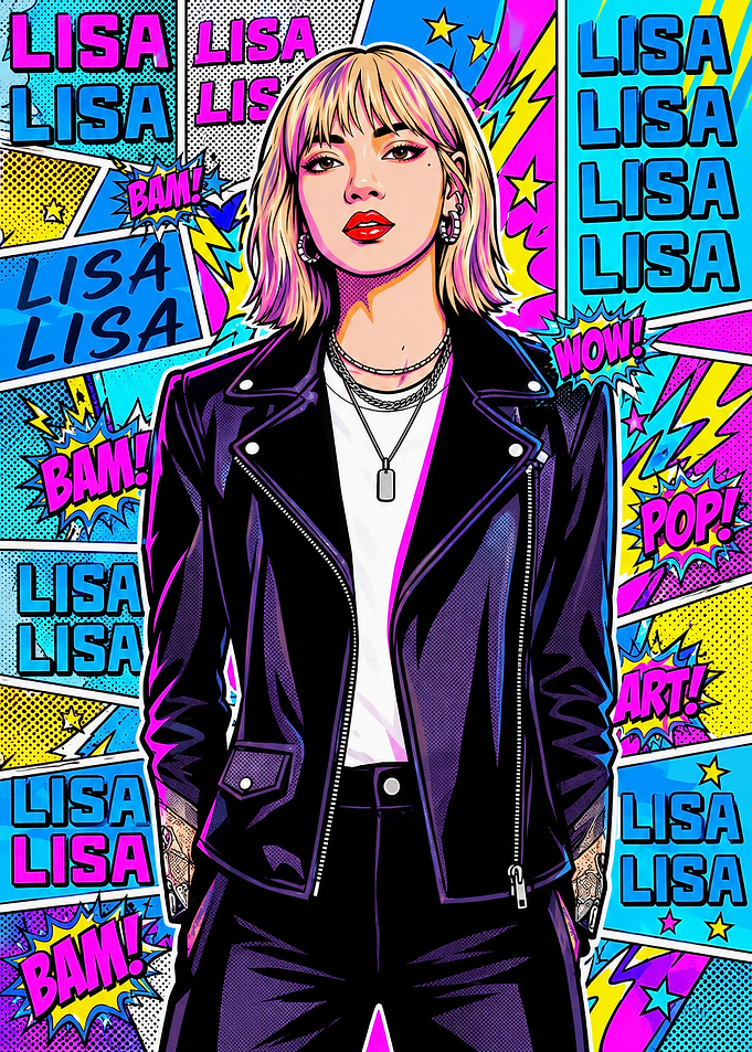 Lisa Pop Art Comic Style Portrait
