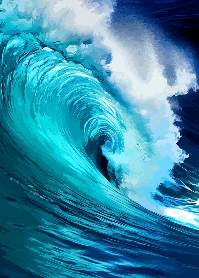 Powerful Crashing Ocean Wave