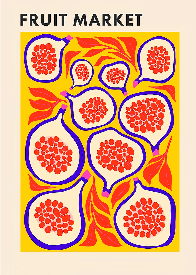 Fruit Market Fig Illustration Poster