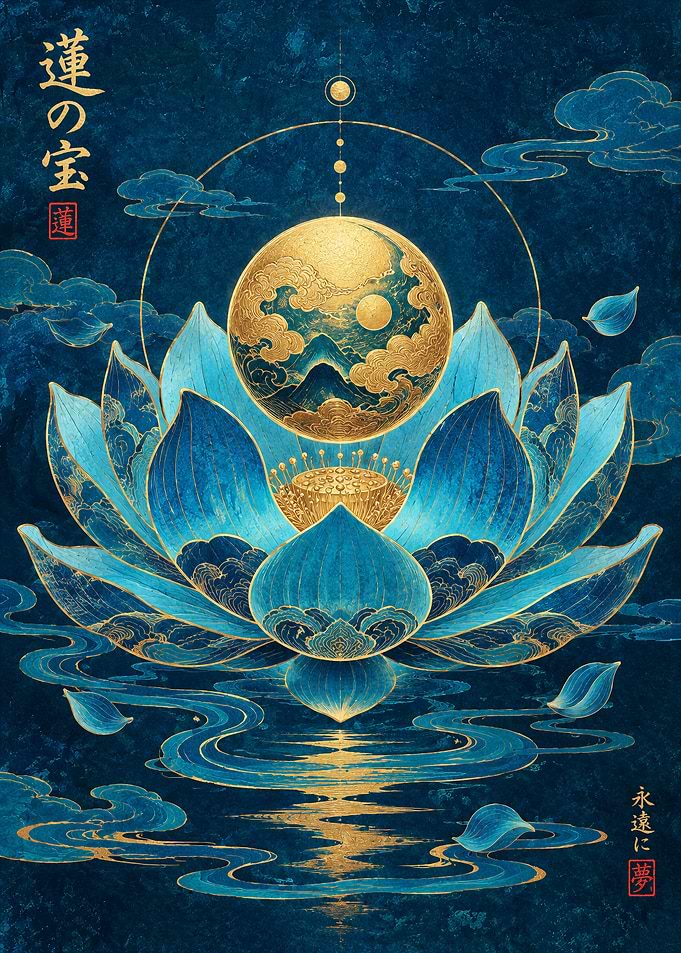 Golden Lotus and Celestial Moon