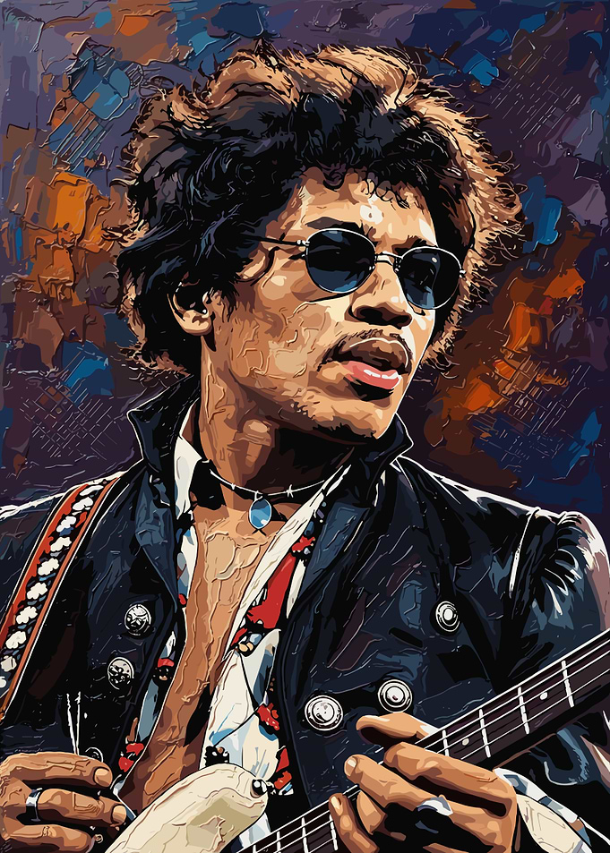Jimi Hendrix Guitarist Portrait
