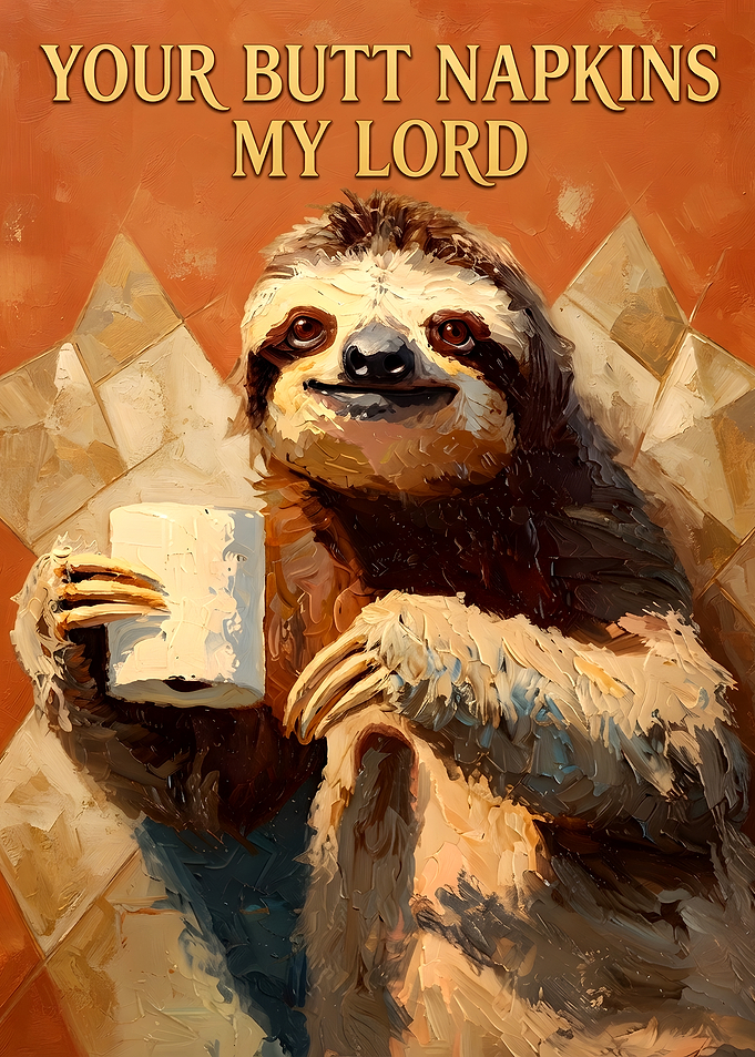 Funny Sloth Holding Toilet Paper