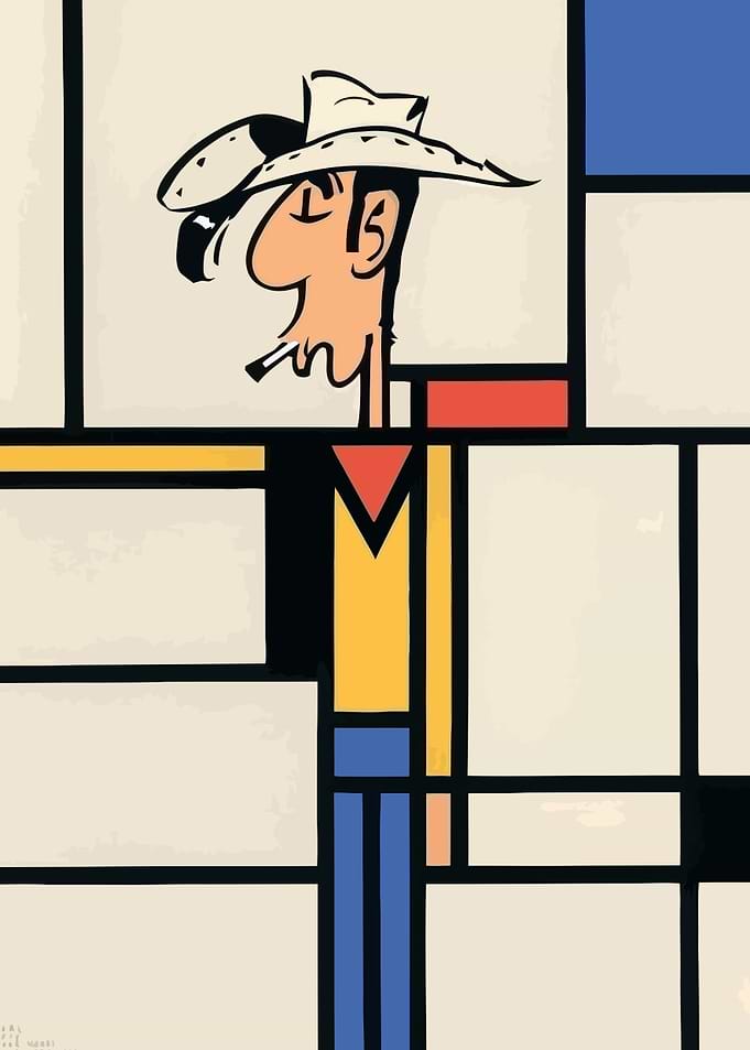 Lucky Luke Mondrian Style Art