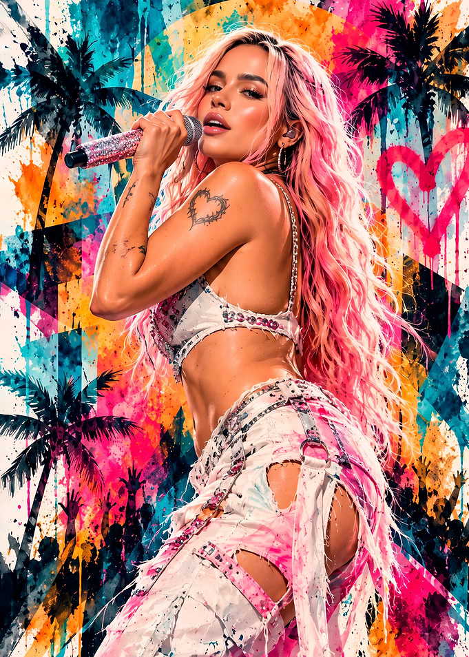 Karol G Vibrant Concert Performance Art