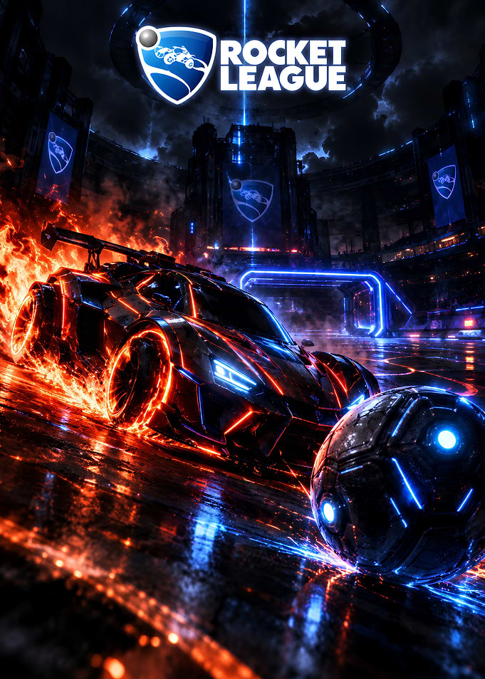 Rocket League Flaming Car Arena