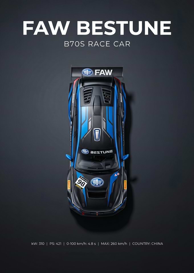 FAW Bestune B70S Race Car Poster