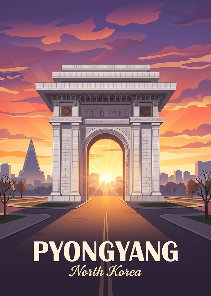 Pyongyang North Korea Travel Poster